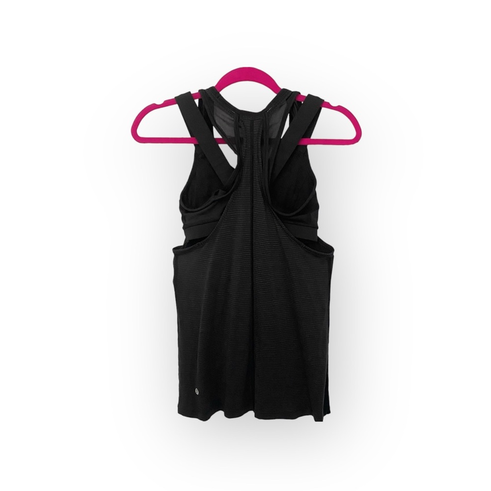 Lululemon ॐ Built In Bra Tank ॐ Black Silverescent Stripe ॐ Power Luxtreme ॐ 4 - Picture 6 of 16